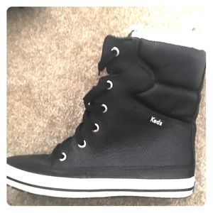 Keds Leather Sneaker Boots w/ Faux Fur Inside